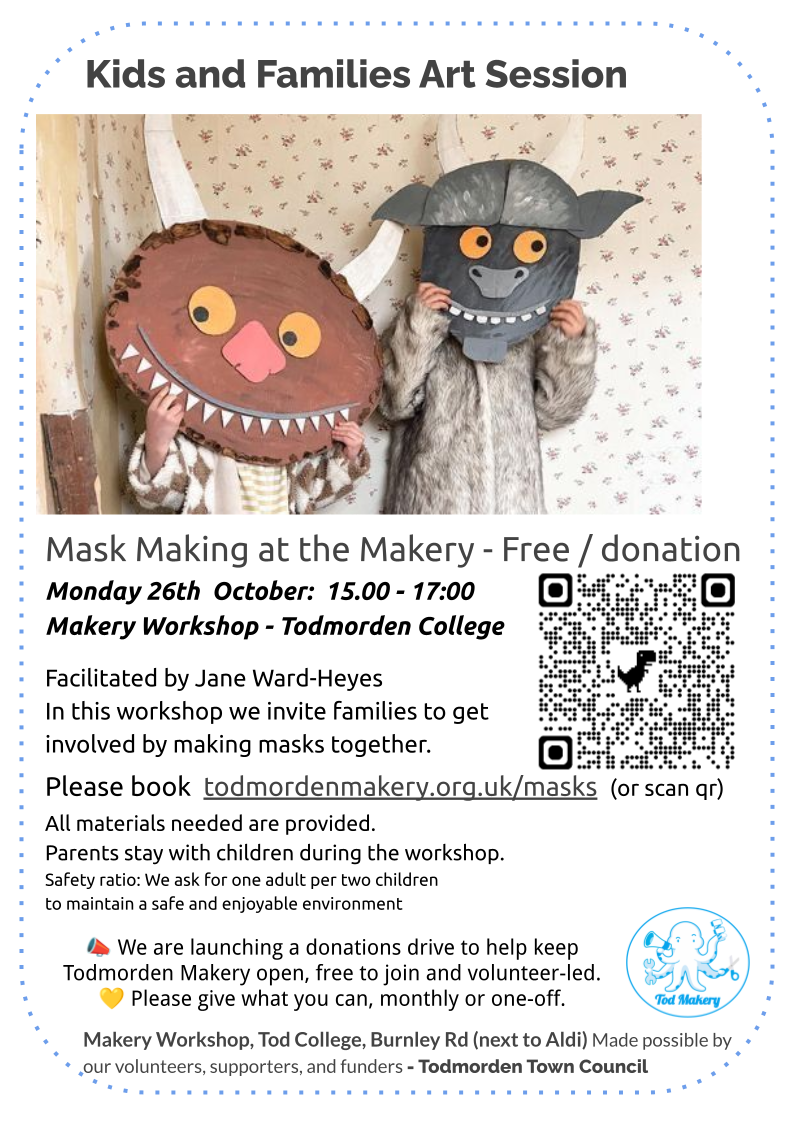 Mask Making at the Makery flyer
